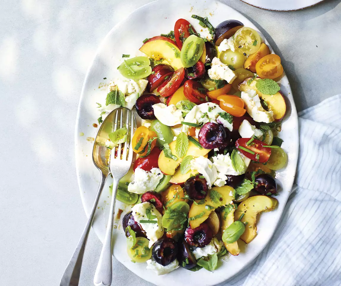 Stone fruit caprese