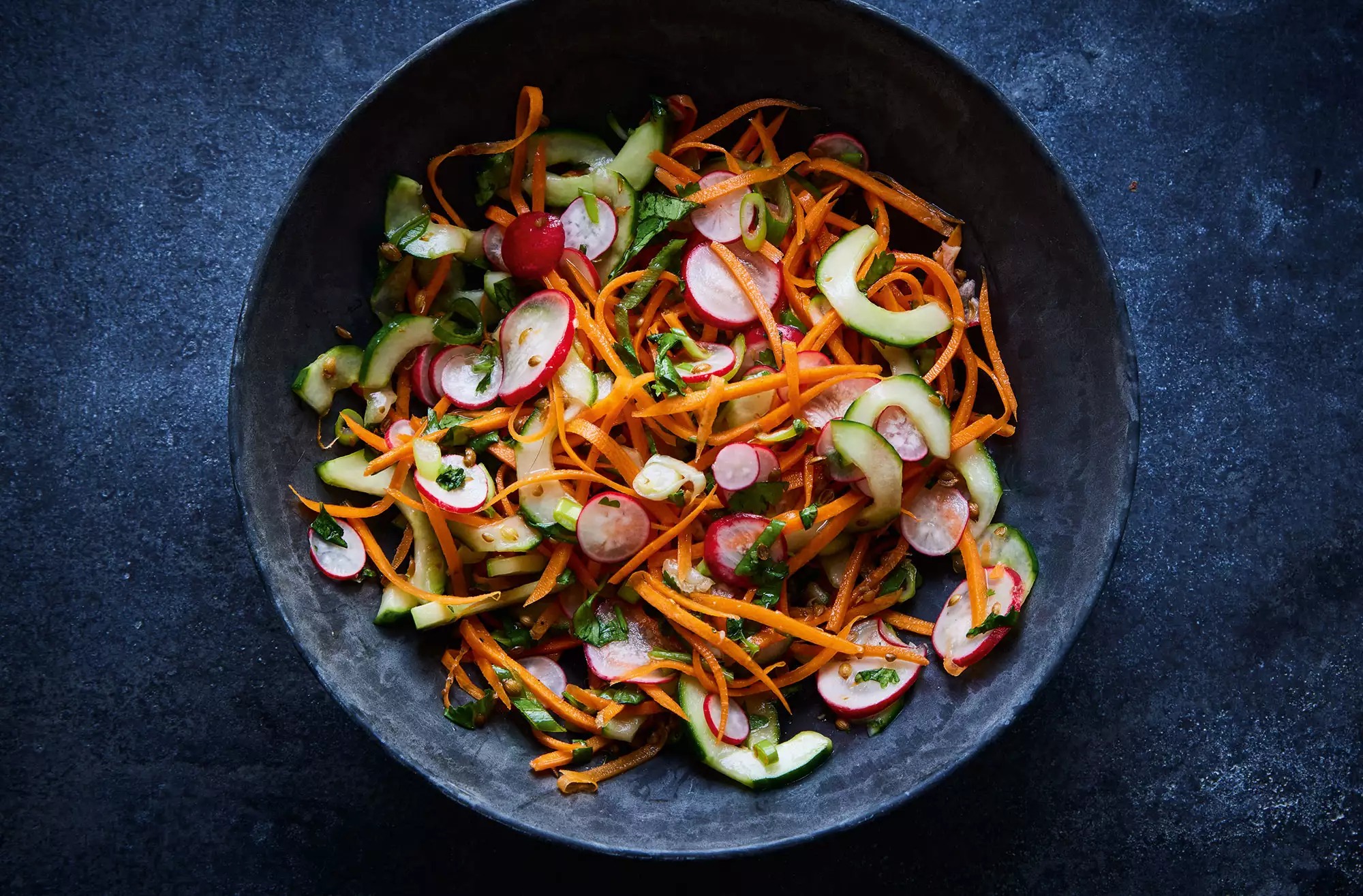 Shredded quick-pickled salad