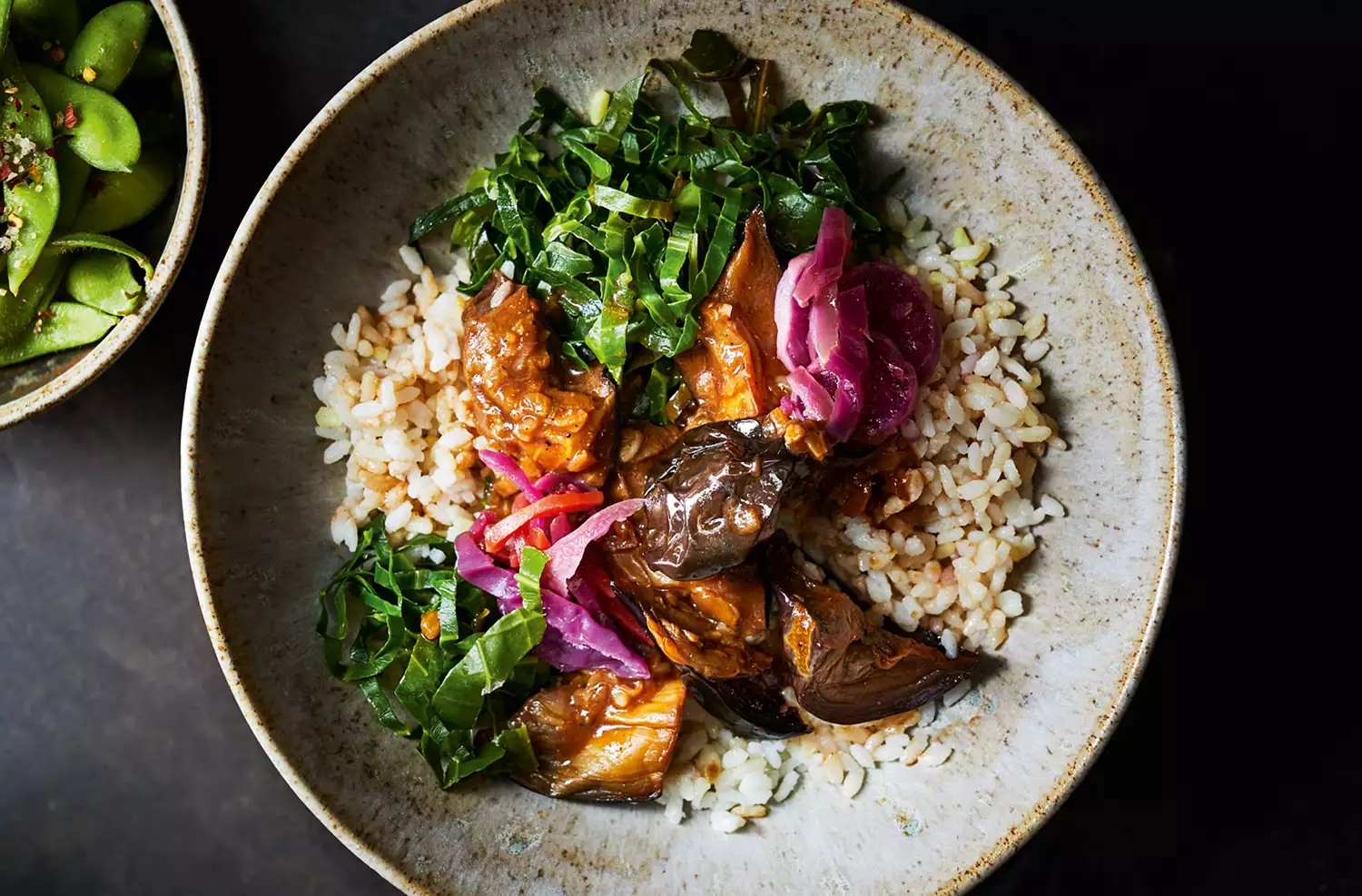 Aubergine miso donburi (rice bowl)