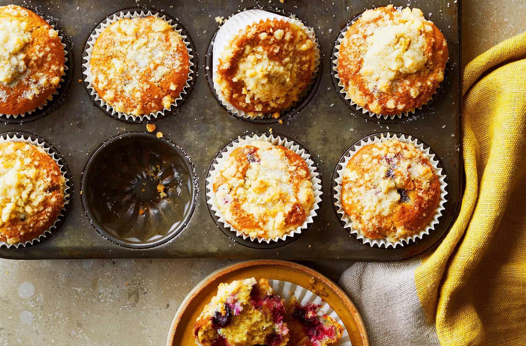 Lemon & berry streusel muffins