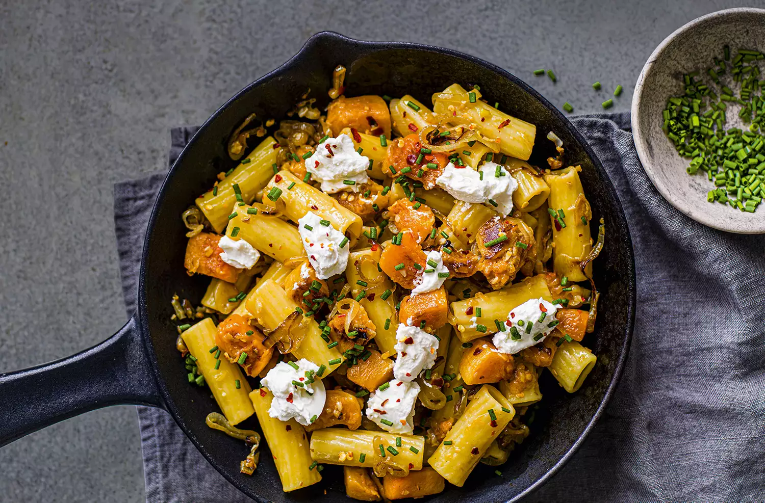 Caramelised butternut squash & shallot pasta