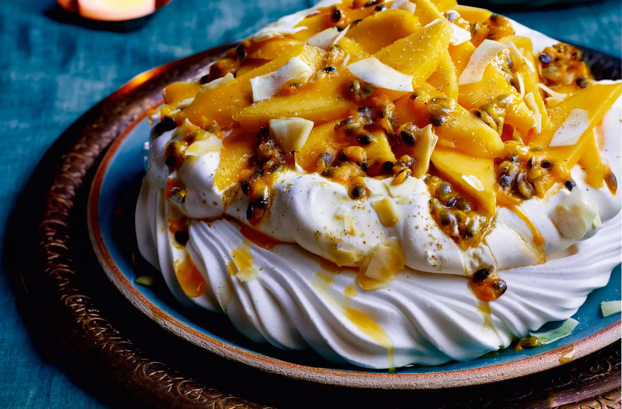 Sri Lankan pavlova with passion fruit & mango