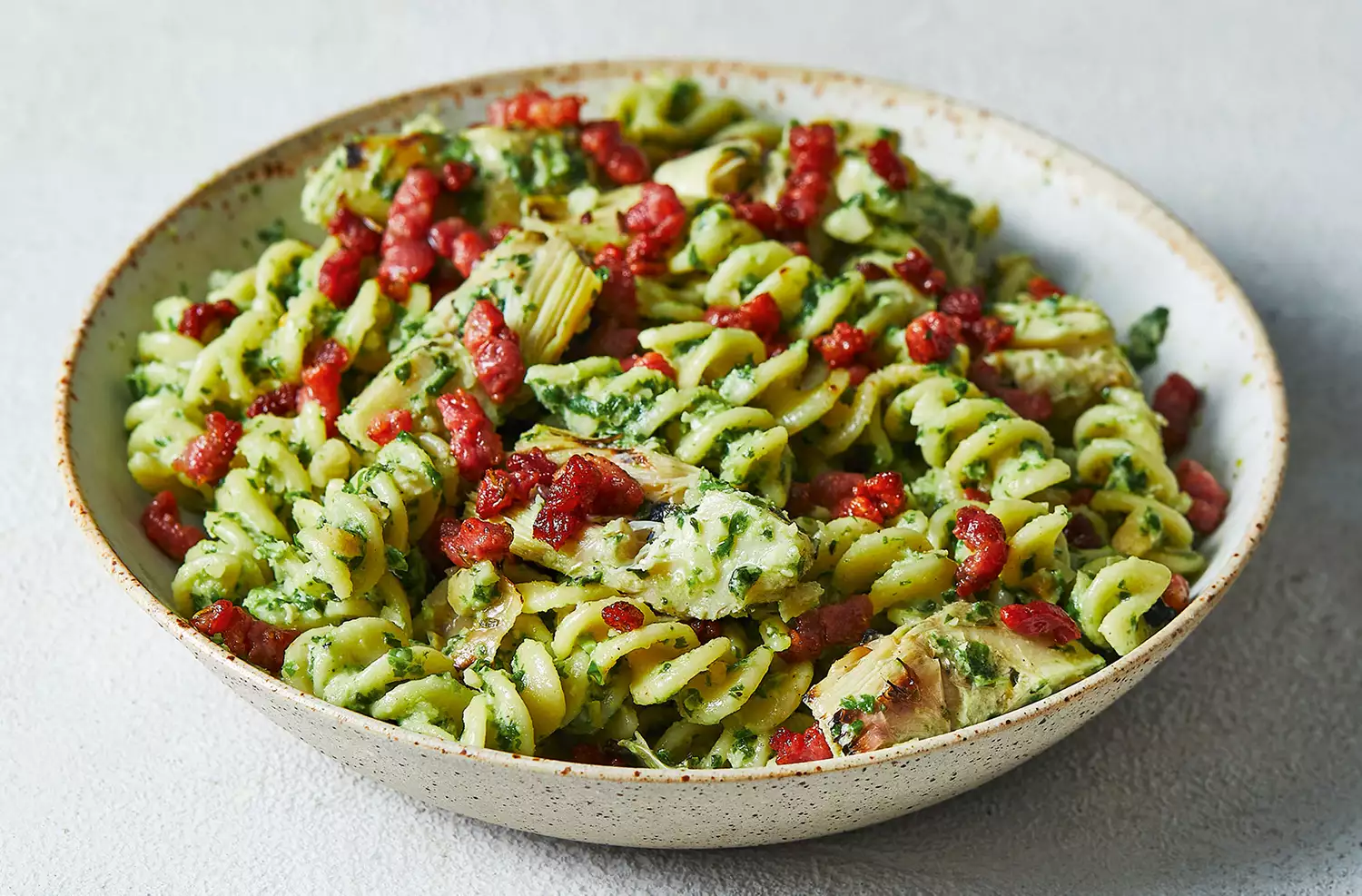 Wild garlic pesto & fennel sausage pasta