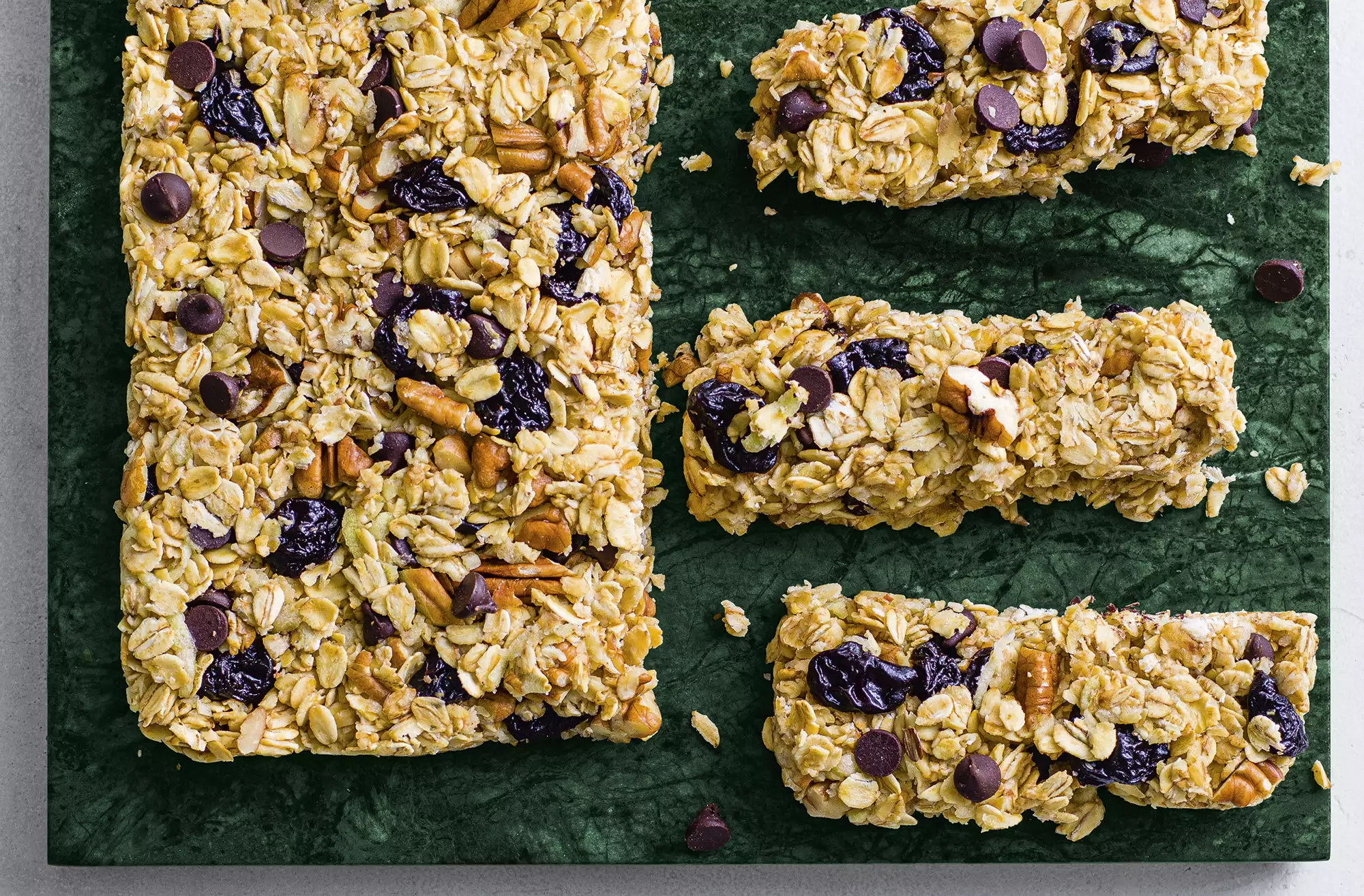 Pecan, cherry & honey oat bars