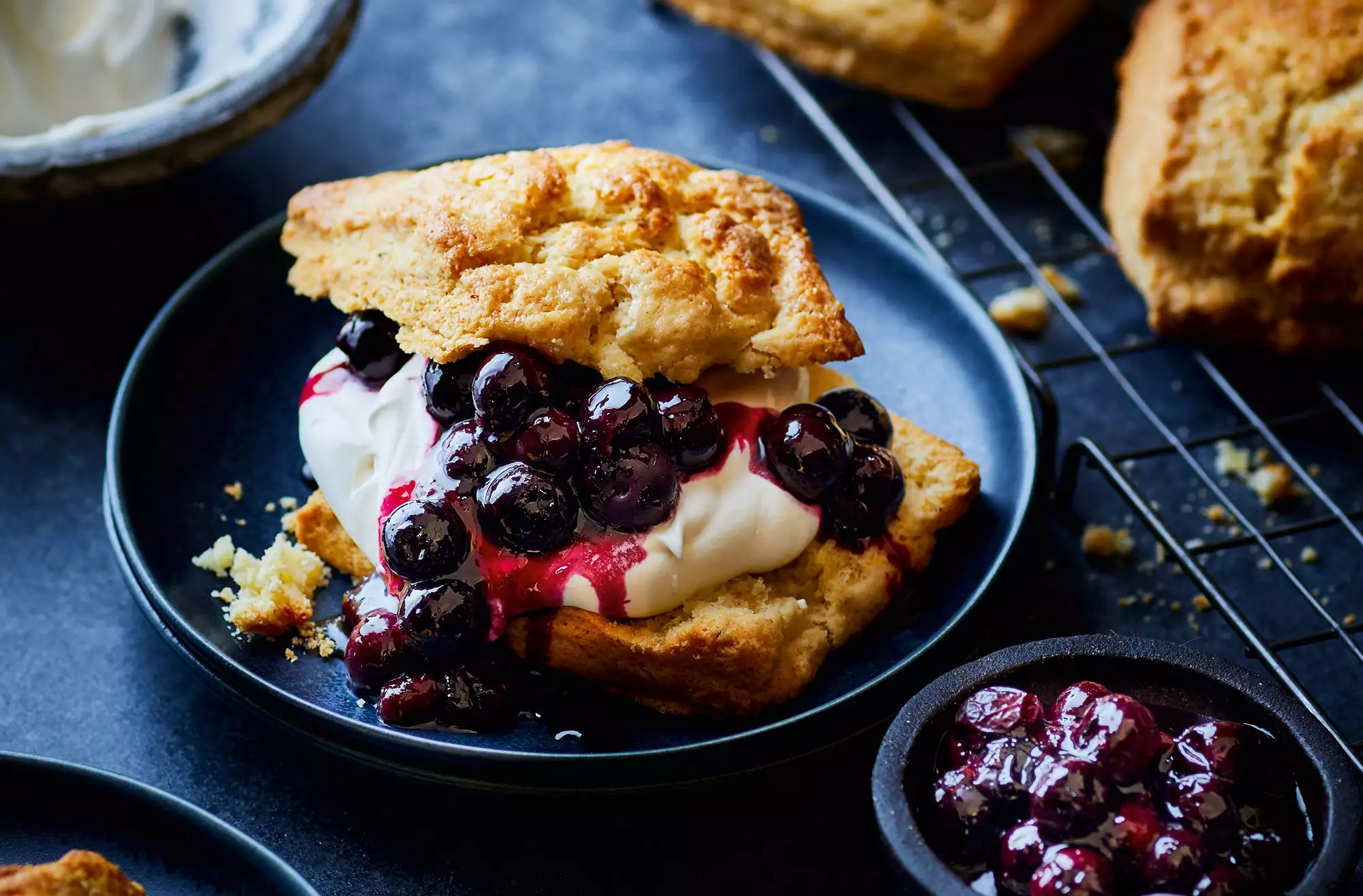 Blueberry cardamom shortcakes