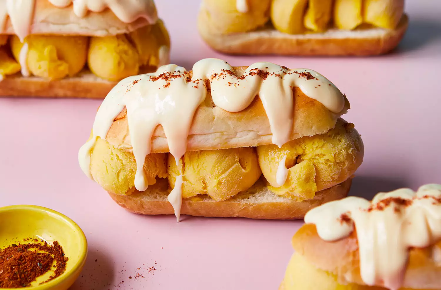 Mango sorbet brioche rolls