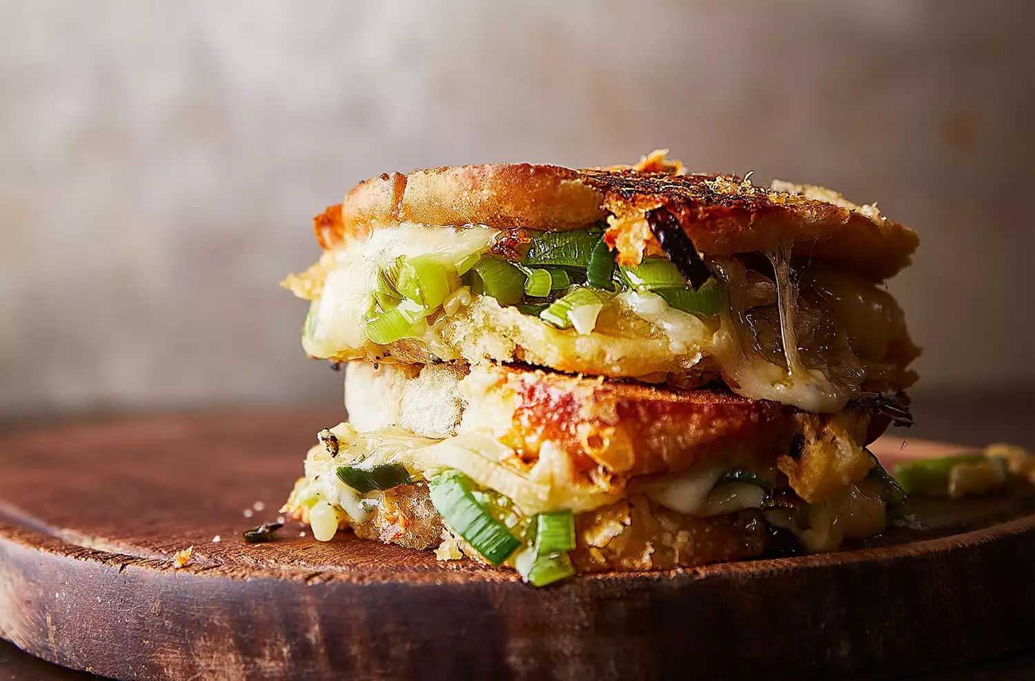 Triple-cheese inside-out toasties