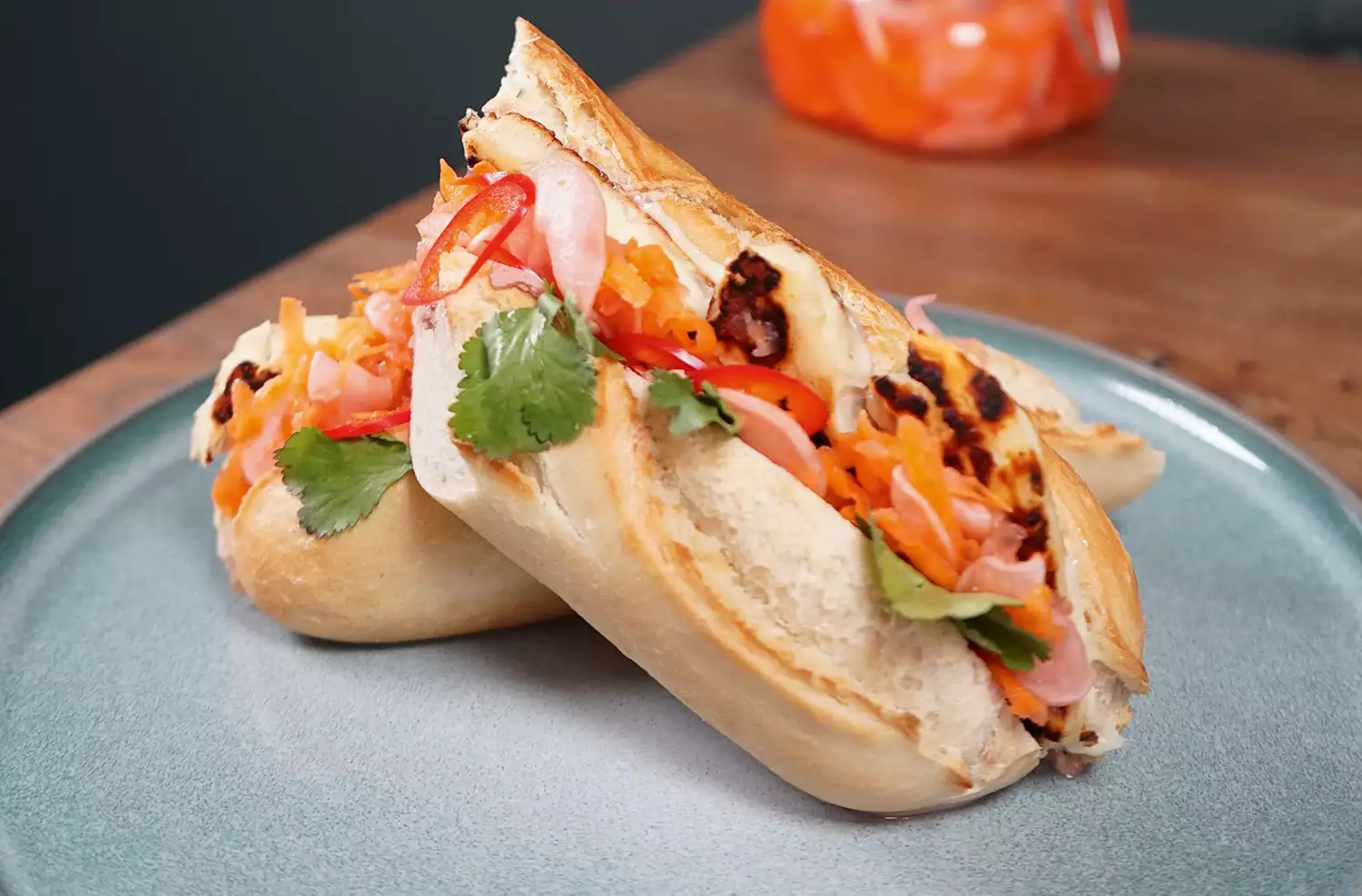 John Whaite's halloumi bánh mì style baguette