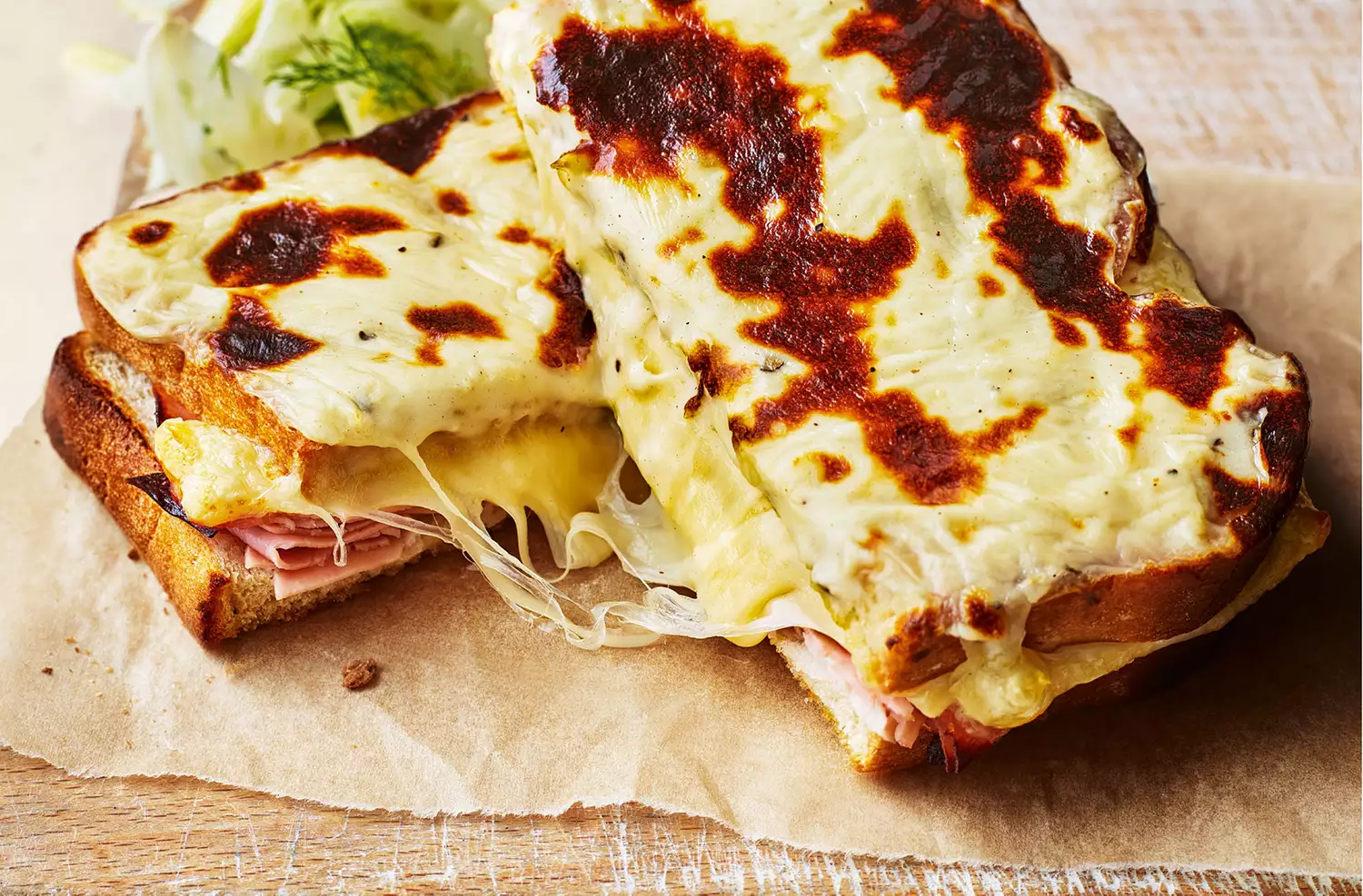 Extra-cheesy croque monsieur