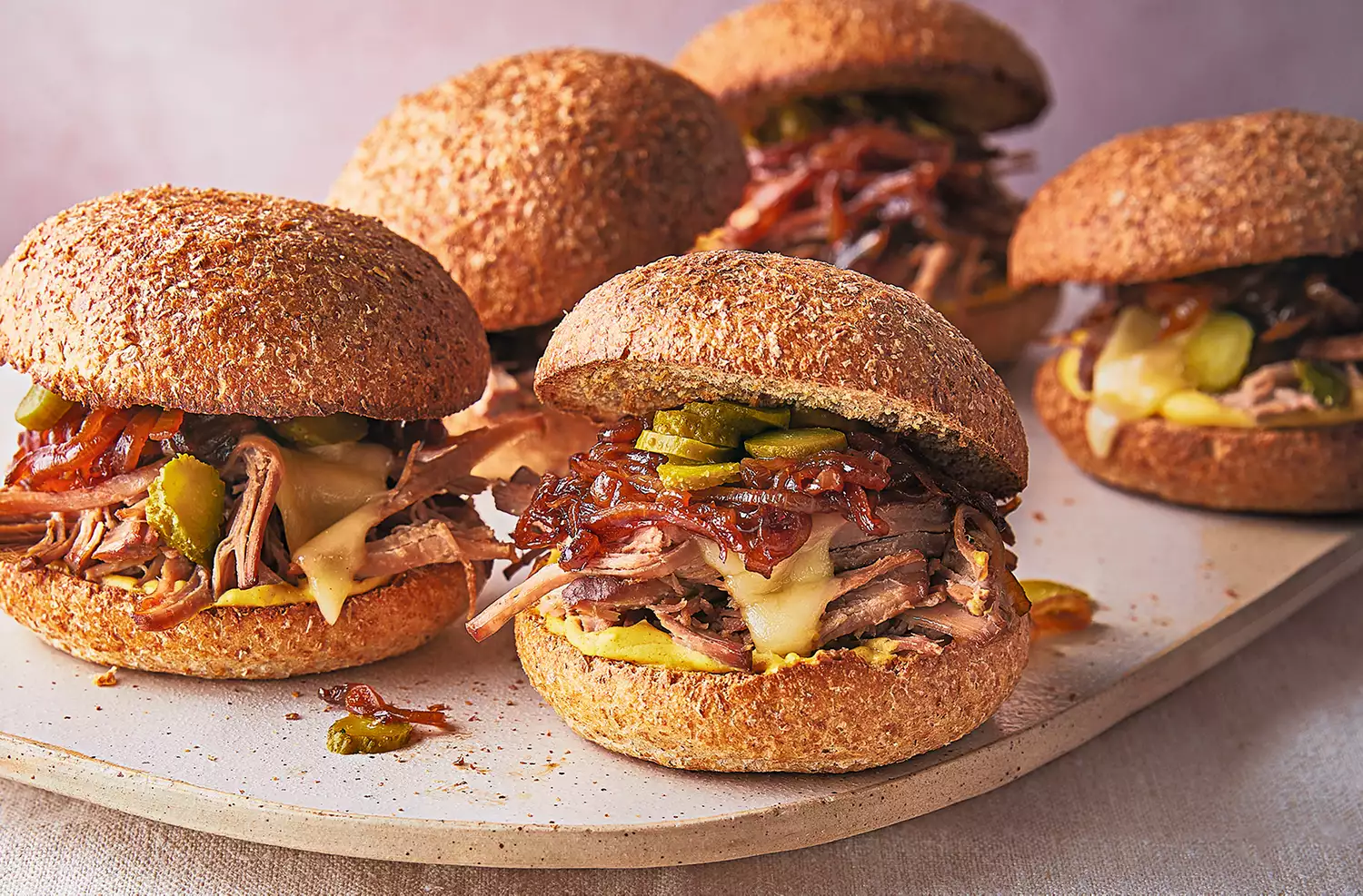 Beef & caramelised onion sliders