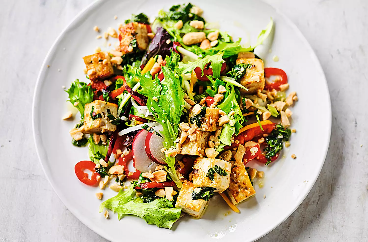 Rainbow tofu bowl