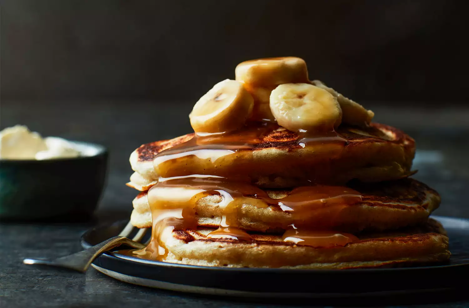 Banana butterscotch pancakes