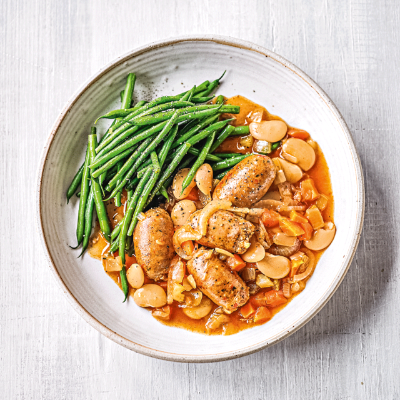 Spanish-style sausage braise