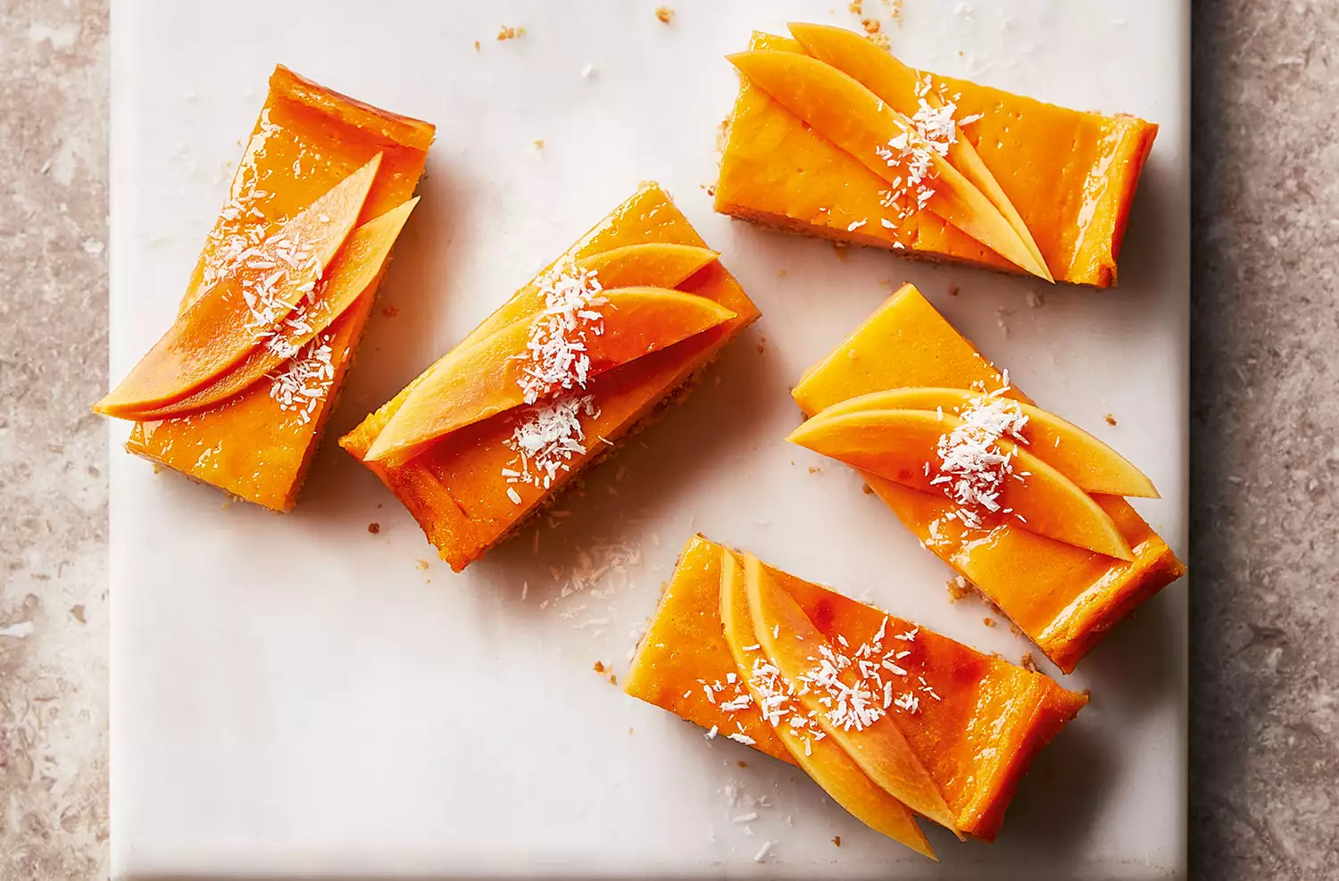 Papaya & coconut custard slices