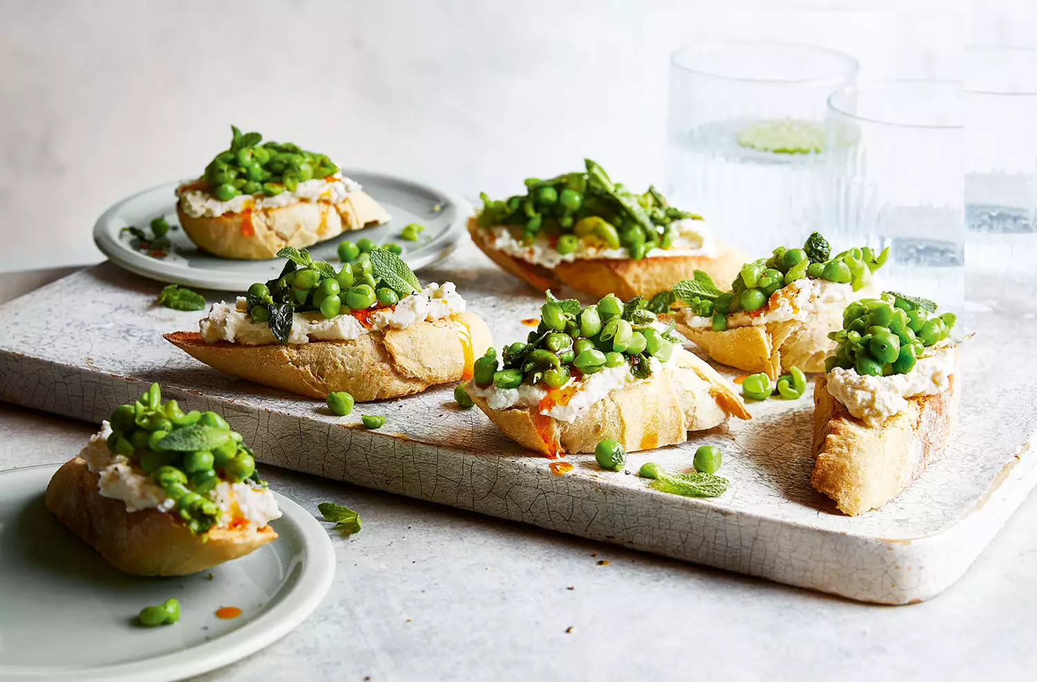 Pea & mint bruschetta