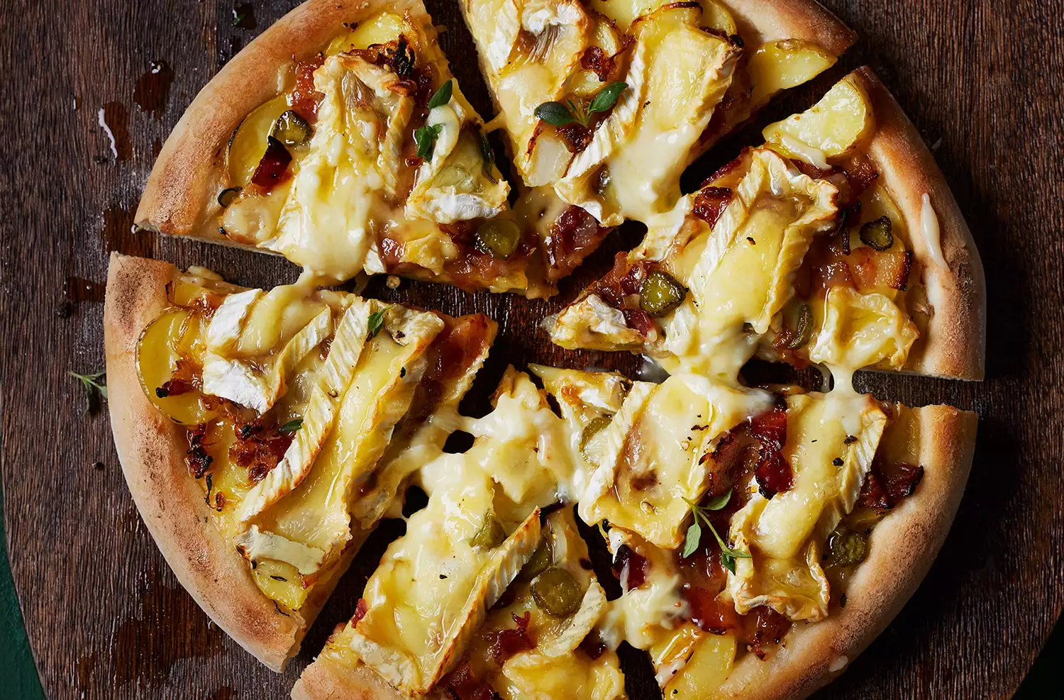 Camembert 'tartiflette' pizza