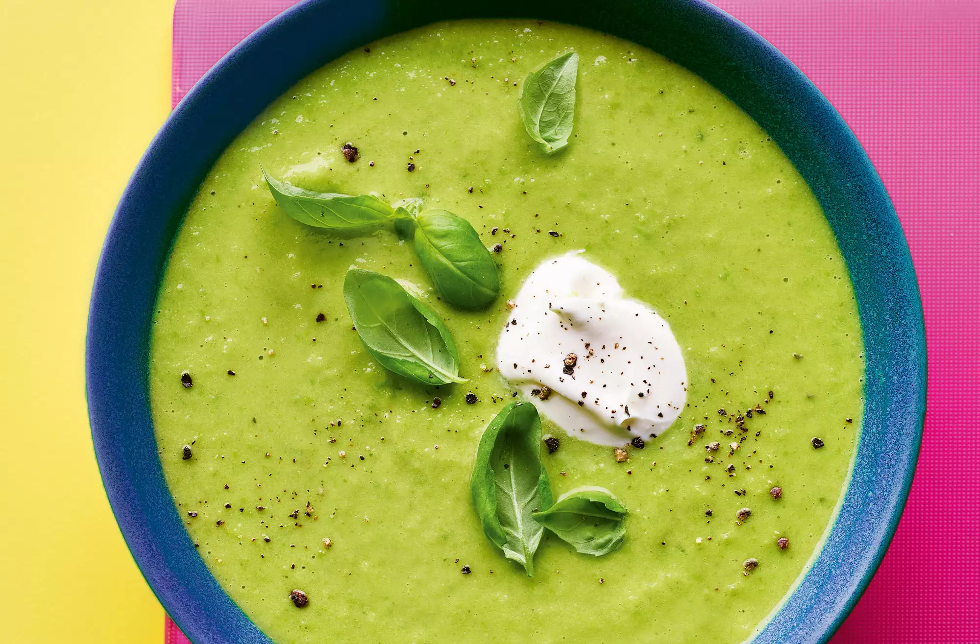 Summery pea & basil soup