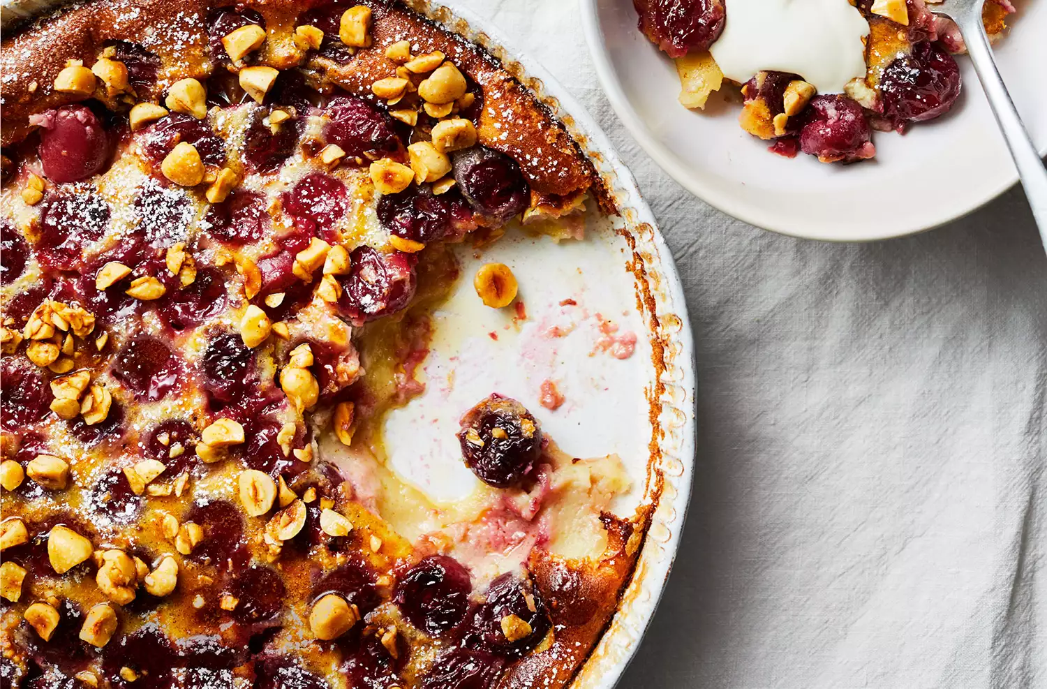 Brown butter hazelnut clafoutis