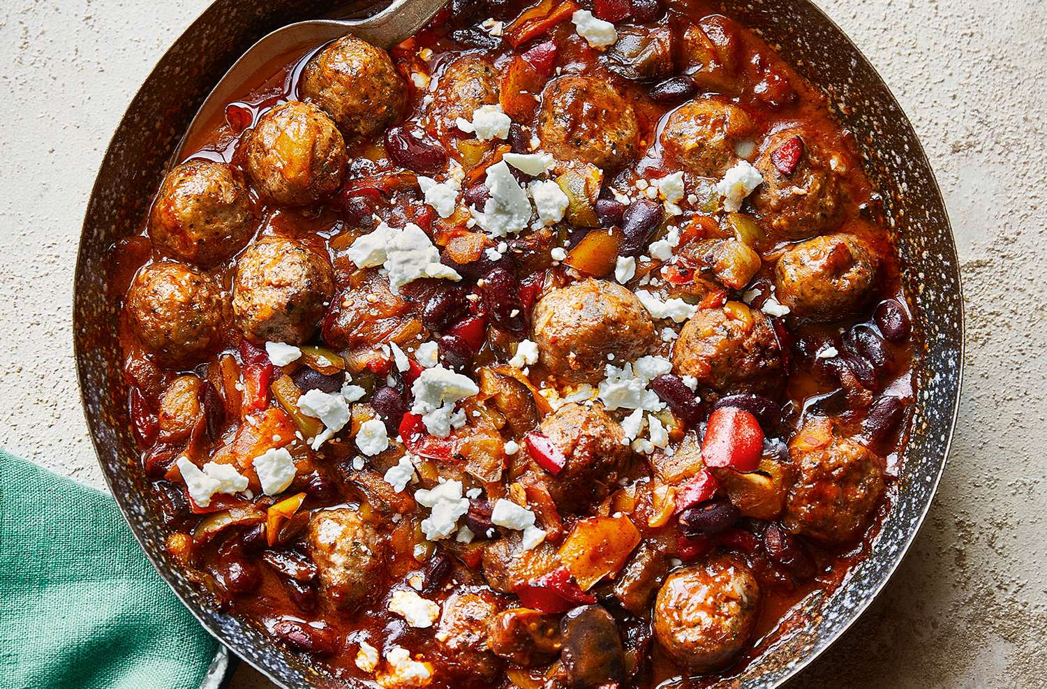 Chilli lamb meatball bake